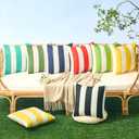 Allorry Outdoor Pillow Covers 18x18 Set of 2 Olive Green Striped Decoration Throw Pillow Covers for Spring Summer Outdoor Waterproof Garden Patio Furniture Sofa Bed Home Decor JB007-B18
