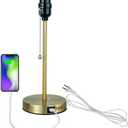 DIY Table Lamp Lampholder with USB Port USB Bedside Lamp, Suitable for Nightstand Lamp or Bedside Lamp Grace Modern Desk Lamp with Pull Chain Portable for Yoga Room Show Window