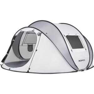 Pop Up Camping Tent, 2/4/6 Person Instant Tent Waterproof PU4500mm, Spacious Ventilated Camping Tent with Front Porch, Quick Setup Lightweight Portable for Outdoor Camping Hiking Beach