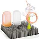 Boon Grass Plastic Drying Rack - Modern Countertop Baby Bottle Organizer - 9.75 x 9.88 x 3.0 inches - Gray