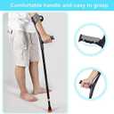 Forearm Crutch for Adults(x1 Unit), Forearm Crutch with Cuffs, Anti-Drop, Crutch for Walking, Forearm Crutch Lightweight Adjustable, Aluminum Forearm Crutch, Black Crutch (Single Black)