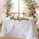B-COOL 10 Pack Ivory Lace Tablecloth 60x120 Inch Vintage Chic Rectangle Tablecloth Table Decorations Lace Fabric Baby Shower Decor