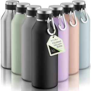 SipX Triple-Insulated Stainless Steel Water Bottle - 32oz. With Cover Lid, BPA-Free Reusable Insulated Water Bottle Keeps Cold For 24 Hours, (Black)