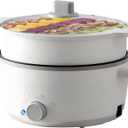 Hot Pot Electric with Steamer, 3L Ramen Cooker, Portable Cooker, Non-Stick Frying Pan, Saut Pan (Hot Pot + Steamer) (Hot Pot + Steamer)