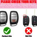Key Fob Cover with Bling Cute Cat Clip Keychain& Push to Start Button Ring, Car Key Shell Compatible with Hyundai Elantra Ioniq Sonata Tucson Elantra GT Smart Key for Women, Pink-4 Buttons