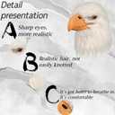 White Eagle Mask Novelty Animal Bird Hair Latex Masks, Fun Adult Party Props for Halloween Raves