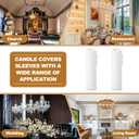 PATIKIL 3.5 Inch Tall Candle Covers Sleeves, 12Pcs Plastic E12 Chandelier Socket Sleeves Drip Candle Socket Covers Bulb Light Base Holder for Crystal Candle Lamps, White
