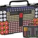Battery Organizer Storage Case with Tester, Holds 269 Batteries Double Sided Box for AA AAA 4A C D Cell 9V 3V Lithium LR44 CR2 CR123 CR1632 18650 Button, Heavy Duty Holder for Families & DIYers- Grey
