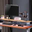 White Oak Wood Desk Shelf for Top of Desk 44 Inch Length Wood Monitor Riser with Middle Shelf