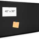 Bulletin Board 40 x 30 Inch Wood Framed Black Corkboard for Office