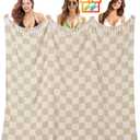 Antfuny Giant Beach Towel Blanket Autumn Outing Stuff for Women & Men Road Trip Camping Gear Ship Cruise Gear Must Haves Extra Large XXL Beige Plain PatternAirplane Accessories Travel Gadgets