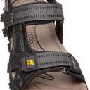 CAMEL CROWN Men's Water Sandals Waterproof Arch Support Hiking Sandals Comfort Leather Sandals Adjustable Athletic Outdoor Sandals for Summer Beach Trail Walking (11, Black/Grey)