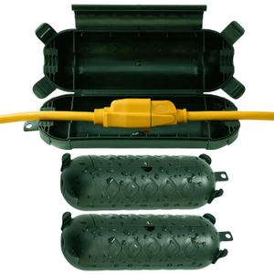 Yojoe 3 Pack Outdoor Extension Cord Cover IP44 Waterproof, Green Cord Protector Connector Electrical Safety Box to Protect String Lights Outdoor Plug, Outlet, Christmas Decorations Lights