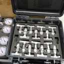 Hydraulic Pressure Test Kit with 5 Gauges(Max 10000 PSI), 13 Test Couplings 14 Tee Connectors 5 Test Hoses, Hydraulic Gauge Tester Set for Excavator, Construction, Machinery, and Mine, Black