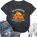 Thanksgiving Pumpkin Shirts for Women Blessed Thankful Tshirts It's Fall Y'all Top Pumpkin Season Halloween Outfits (Medium, Dark Grey 2)