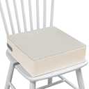 Eiury Toddler Booster Seat Dining Table Kitchen Chair, Waterproof Anti-Scratch PU Cushion, Non-Slip Bottom, Adjustable Buckle Straps, Easy Clean Portable Seat Cushion (Grey+White)