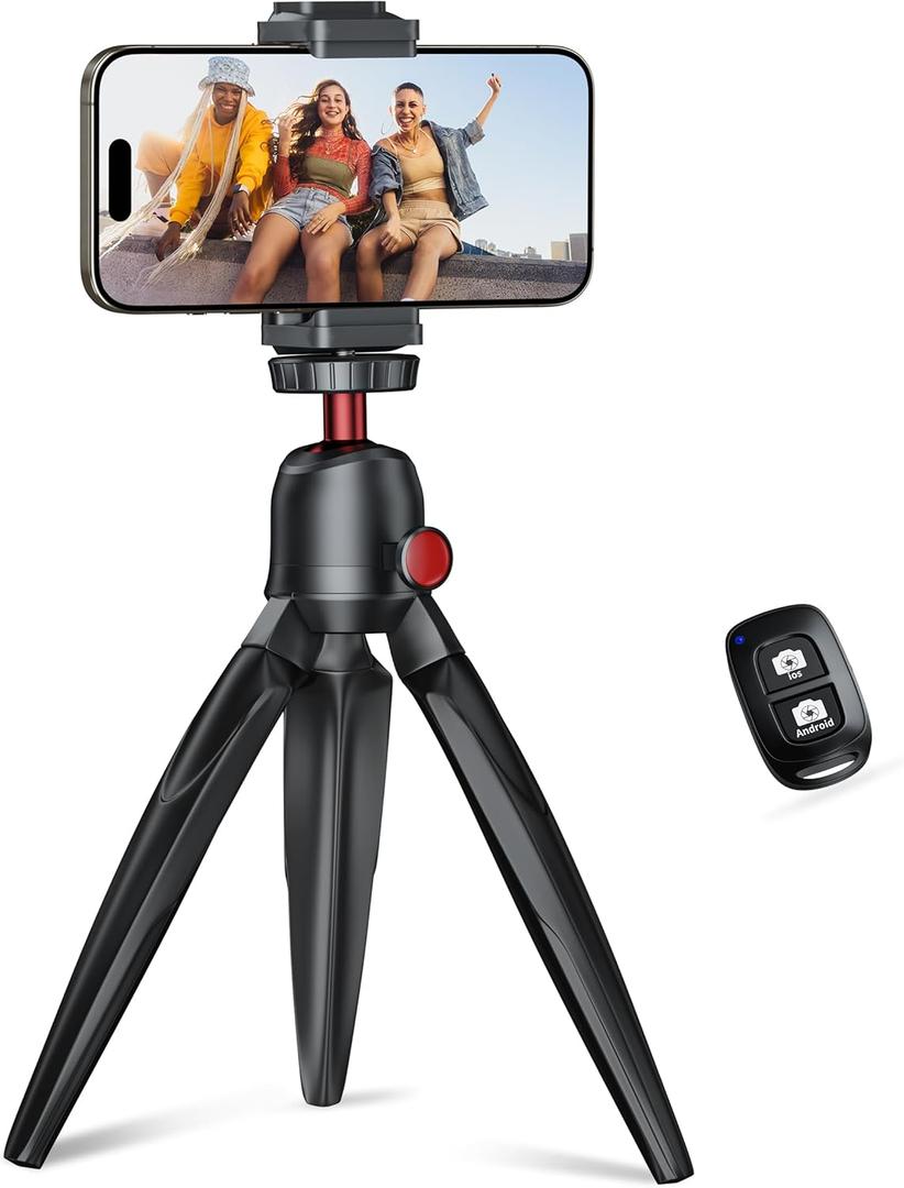 2 x Fuloview Phone Tripod with Wireless Remote, Mini Stand Compatible with Cell Phones, Cameras
