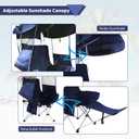 Folding Camping Chairs Canopy Outdoor: Sports Portable Beach Chair with Canopy-Lawn Beach Chairs with Umbrella for Adults-Camping Chair with Shade for Fishing Camp Heavy Duty (Casual, Navy Blue)