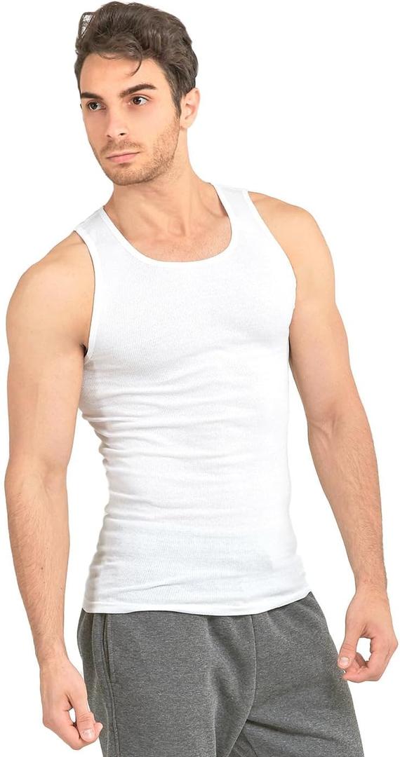 Knocker Men's 3 pc Tank Top Undershirts A-Shirt, Size L