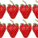 Qinwuwu Knobs Handles Pulls Iron Carving Strawberry Decorative Art Jewelry Boxes Pulls Knobs Creative Handles Kitchen Hardware Cupboard Drawer Dresser Zinc Alloy Pack of 8 pcs, Red