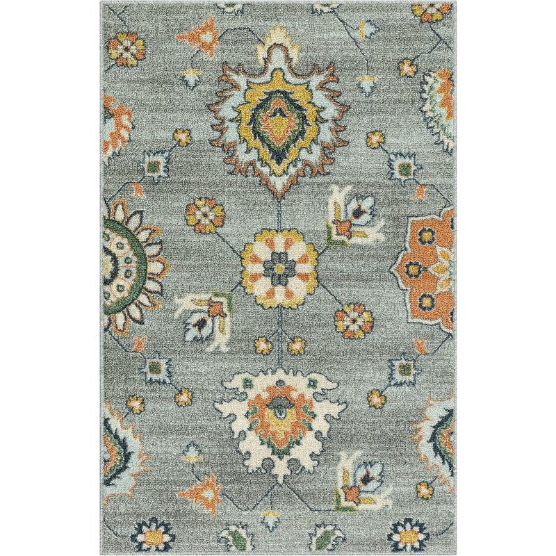 Maples Rugs Fleur Contemporary Motif Kitchen Rugs Non Skid Accent Area ...