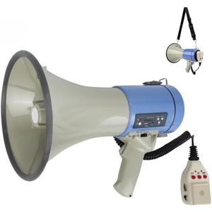 B S 50W Megaphone with Siren,Recording,SD Card,AUX Input for for Crowd Management,Emergencies