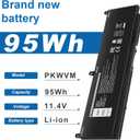 PKWVM Laptop Battery Compatible with Dell Precision 7550 7750 7560 7760 Series Workstation Notebook C903V CR72X 0CR72X 17C06 068N03 447VR 0447VR P44E P93F P44E001 P44E002 P93F001 P93F002 453-BBCQ