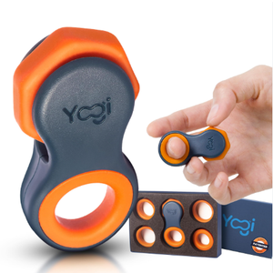 Yogi Fidget Toy – Silent Sensory Spinner for Adults & Kids – Stress Relief Fidgets for ADHD, Anxiety – Fidget Toys for Adults – Includes 5 FingerFit Rings – Work, School & Travel – Supernova