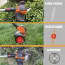 Electric Weed Wacker Cordless Battery Powered, Weed Cordless Eater with 2X 21V/4.0Ah Battery Operated & Wheels 3 Types Blades, 3 in 1 Stringless Grass Trimmer