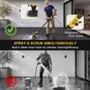 6" Brushless Cordless Power Spin Scrubber Compatible with DeWalt 20V Max (Tool Only), 2-Speed 350 RPM Electric Floor Scrubber with Water Hose Valve, 90° Adjustable Head for Deck, Patio & Driveway