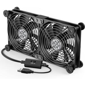 ELUTENG Dual USB Computer Cooling Fan High Speed 120mm Fan Adjustable 5V USB Port Heatsink Cooling Fan 12cm for Laptop Receiver DVR PlayStation Xbox Desk Computer Cabinet Cooling
