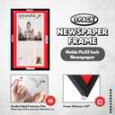 DoubleFill 3 Pcs 11x22 in Newspaper Frame with Mat Assorted Media Article Cover Frame with Hanging Hardware 14x24 in Newspaper Display Poster Frame for Wall Decoration (Red Mat)