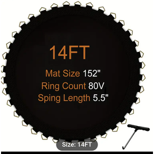 LeffEase Trampoline Mat Replacement, Trampoline Mat Fits 14FT Frame, with 80 V-Rings Fits 5.5inch, Jumping Mat for Reinforce, UV-Resistant, Not Include Spring.
