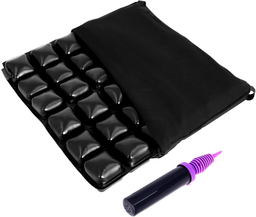 HAQQI Air Inflatable Seat Cushion,Adjustable Air Pressure Relief Seat for Tailbone and Sciatica Pain,Portable-Lightweight Support for Car,Wheelchair,Office Chair