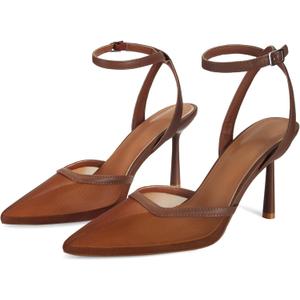 Closed Toe Mesh Heels for Women Pointed Toe Ankle Strap Stiletto Heeled Sandals Wedding Evening Dress Pumps Shoes (10)