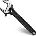 WORKPRO 6" Adjustable Wrench, Black Oxide Wrench 6 Inch with Inch/Metric Scale, Premium Cr-V Steel