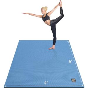 GXMMAT Large Yoga Mat 6'x4'/6'x6'/7'x5'(7mm/9mm), Extra Thick Workout Mats for Home Gym Flooring,Ultra Comfortable Non-Slip Quick Resilient Barefoot Wide Exercise Mat for Pilates,Stretching,Meditation