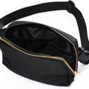 Cross Body Fanny Pack for Women,Fashion Waist Packs Crossbody Bags,Belt Bag with Adjustable Strap - Black