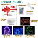 3D Gamepad Night Light with 4 Patterns 3D Hologram Illusion, Dimmable Remote Control, 16 Color Changing LED, Room Decor Earphone Bedside Desk Lamp, 3D Game Over Lamp for Game Lovers