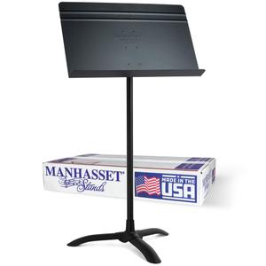 Manhasset Music Stand For Sheet Music - 48 Symphony Model - 4801MPU - Long Lasting, Durable Manhasset Stand - Adjustable Height - 20" by 12 (Black, Matte)