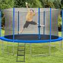 Gardenature Trampoline Ladder, 3-Steps with Horizontal Wide Steps,Universal Hook,Trampoline Stairs, Trampoline Accessories for Kids,Black