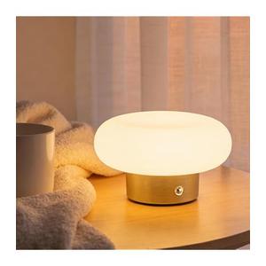 Mushroom Lamp Cordless Rechargeable Bedside Light,Cute 5W Dimmable LED Table Lamp with Glass Shade Vintage Touch Control for Bedroom Decor,3 Color Temps Ambient Mood Lighting,Yellow
