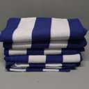 Exclusivo Mezcla 5 Pack Beach Towels, Large Microfiber Striped Beach Bath Pool Towel Set for Kids and Adults, Lightweight and Absorbent, 30x60 Inches, Navy