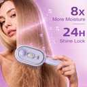 Electric Spray Air Cushion Massage Comb, 5-in-1 Rechargeable Mist Hair Brush with 10ml Refillable Reservoir, One-Press Self-Cleaning Detangling Brush for Dry, Frizzy, Curly & Thick Hair (Purple)