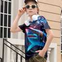 RAISEVERN Boys Girls 3D Graphic Printed T-Shirts Short Sleeve Summer tees for 4-14 Years (M)