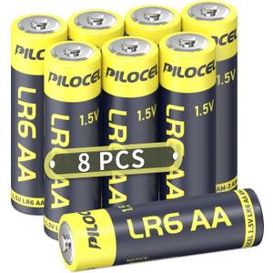 PILOCEL AA Batteries 8 Pack on Clearcance, 1.5V Alkaline Double A Battery, LR6 Battery High Capacity Long-Lasting Duarable 10 Year Self-Life for TV Remotes, Mouse, Clock, Door Lock