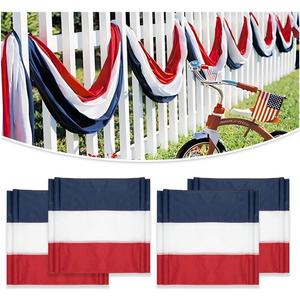 4 Pack American Bunting Banner 2x20 Ft Patriotic Decorations Red White Blue Stripe USA Flags for 4th of July Outdoor Porch Fence Garden Memorial Day Decor