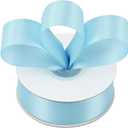 HUIHUANG Baby Blue Ribbon 1 inch x 20 Yards, Luxury Shimmer Thick Satin Ribbon Double-Faced Blue Ribbon for Baby Shower, Crafts and Bows, Gift Wrapping, Flower Bouquet, Holiday and Home Decor