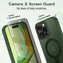 Lamcase for iPhone 16 Pro Max Case, Compatible with MagSafe, with Privacy Screen Protectors X2, [Magnetic Invisible Stand] [Camera Protection] Shockproof Slim Translucent Matte Phone Case, Green