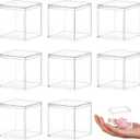 Blulu 8 Pcs Clear Acrylic Box with Lid Plastic Jewelry Mini Storage Box Mini Cube Containers for Candy and Tiny Jewelry Easter Party Favor(1.77 x 1.77 x 1.77 Inch,Classic Style)